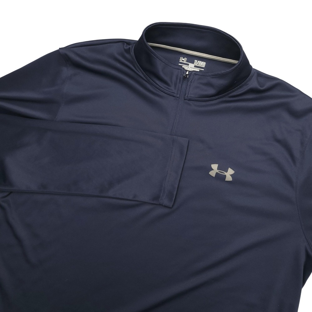 Under Armour Pullover Mens XL Blue HeatGear 1/4 Zip Long Sleeve Athletic Running